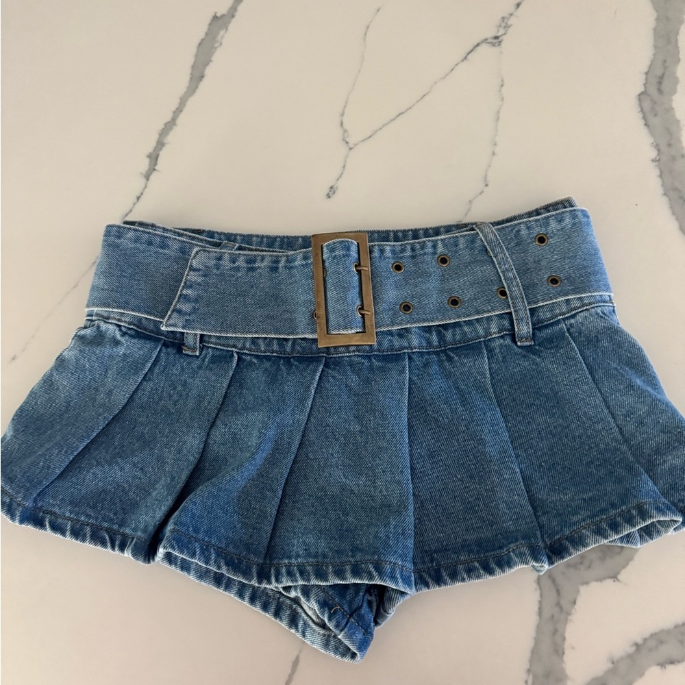 Denim edikted mini skort